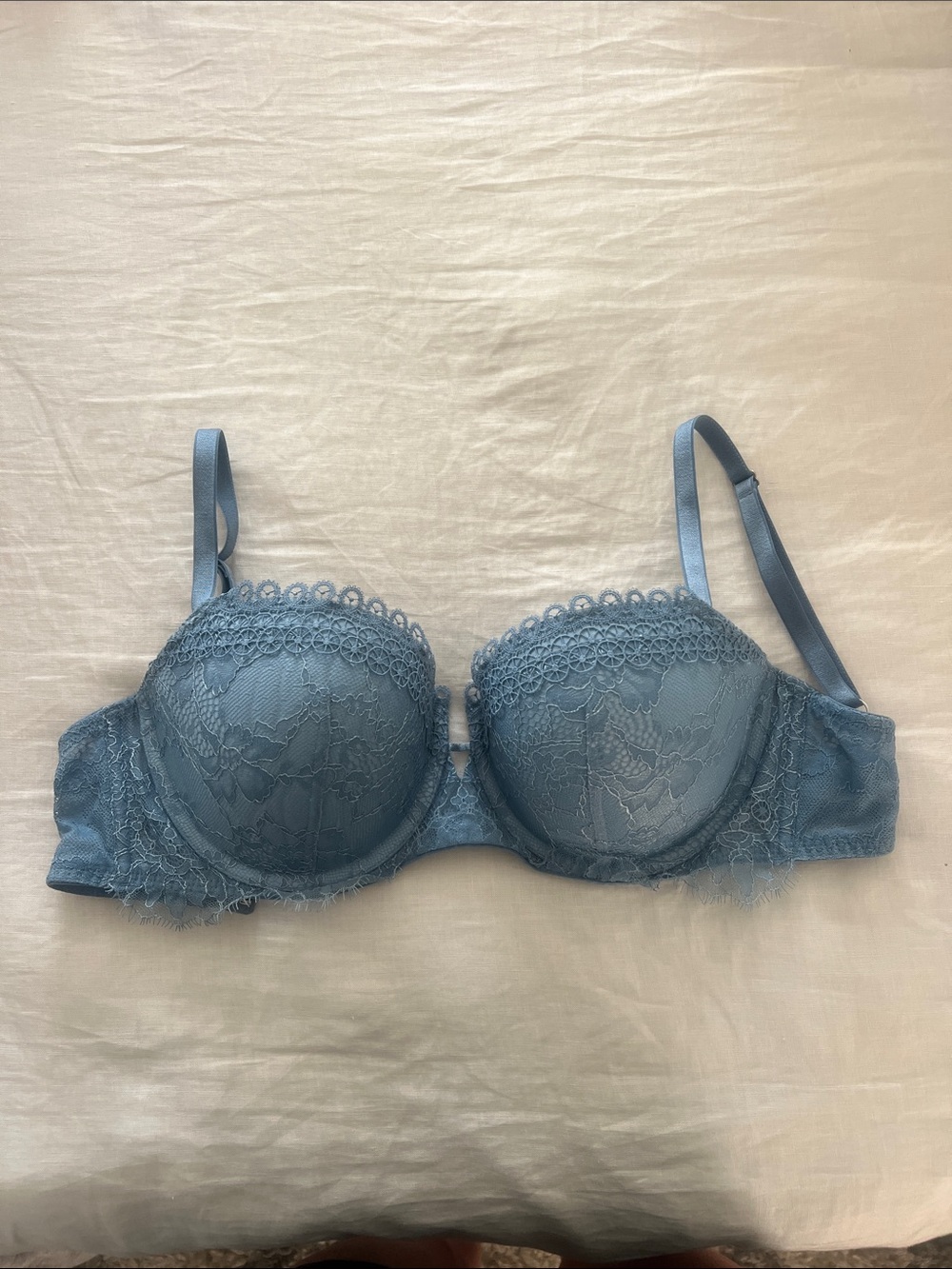 Victoria's Secret Dusty Blue Lace Underwire Bra